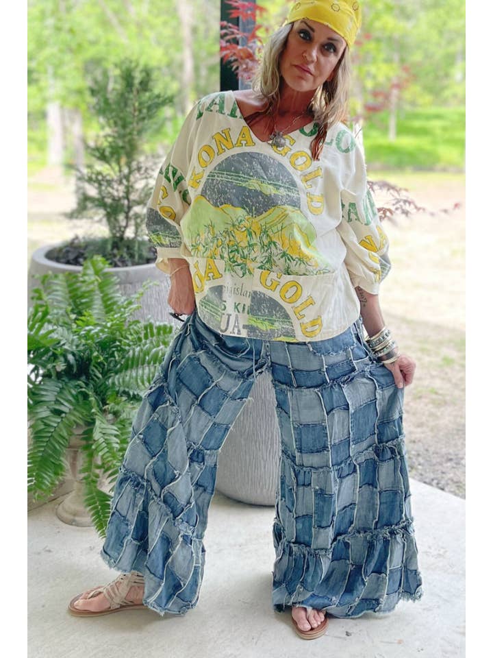 Jaded Gypsy Denim Skies Patchwork  Pant