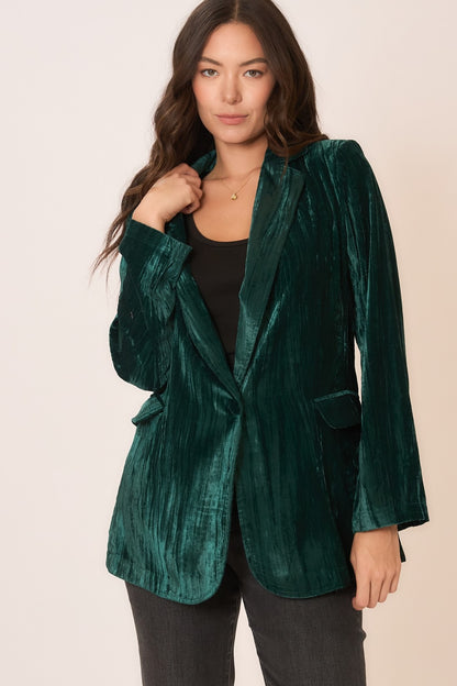 Crinkle Velvet Blazer