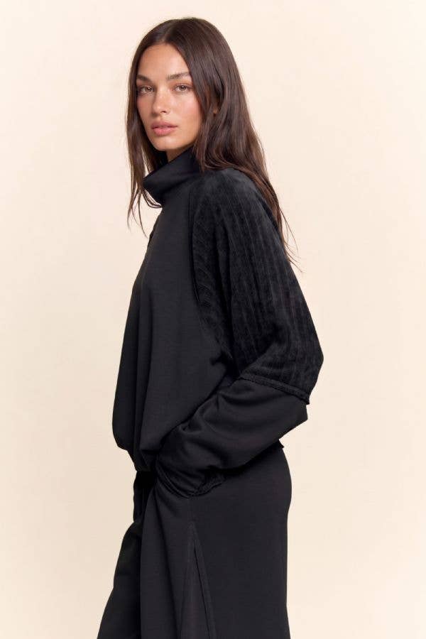 Mixed Moments Mock Neck Set