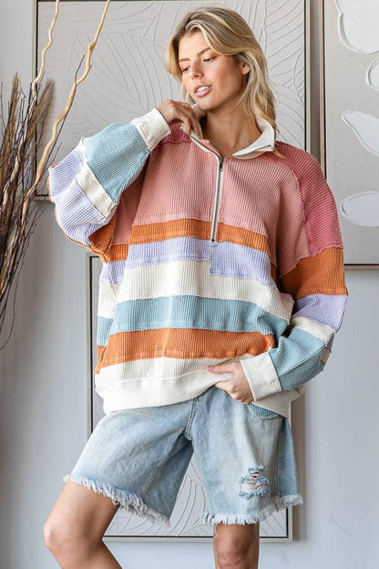 Color Block Oversized Pullover