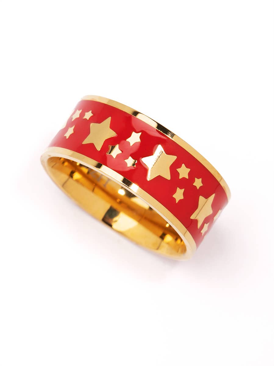 Star Pattern Ring: Red / 6