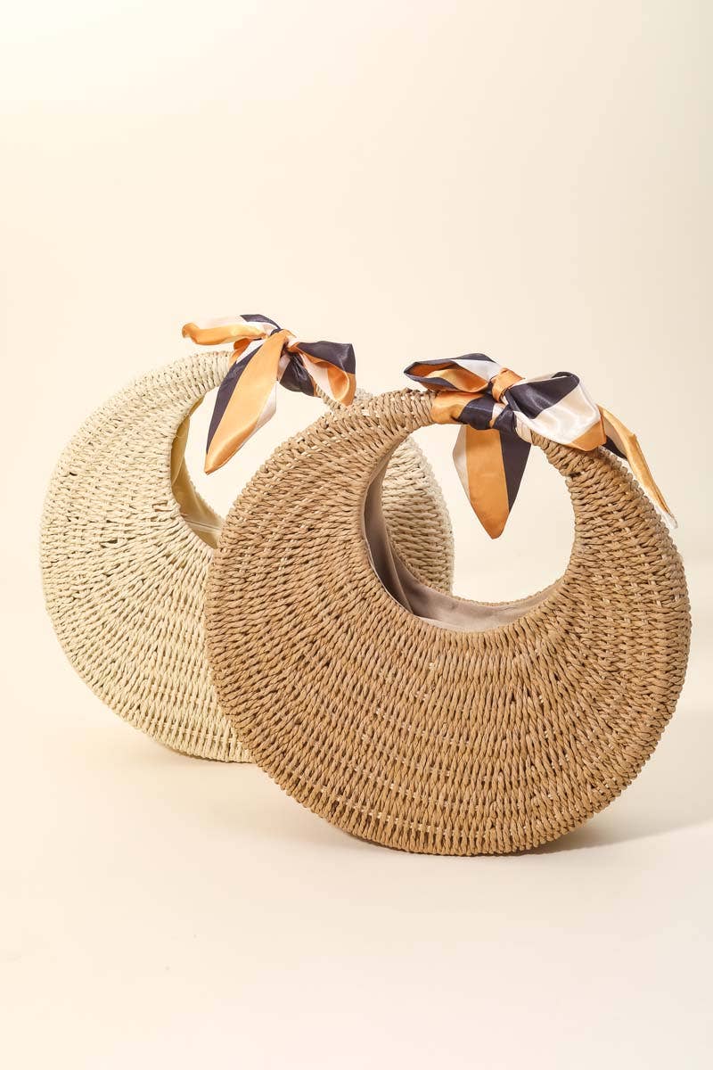 Round Straw Braided Circle Bag