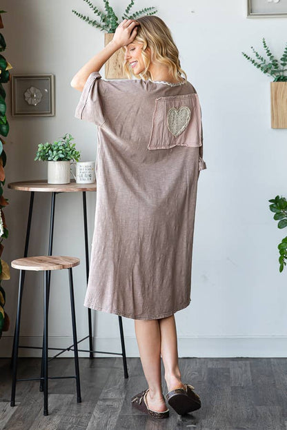 Love Is In The Air Mineral Washed Tee Dress