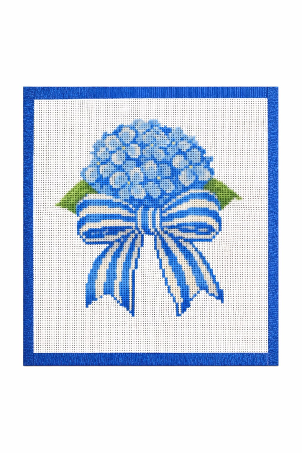 Grand Millennial Hydrangea with Bow Printed Needlepoint Canvas