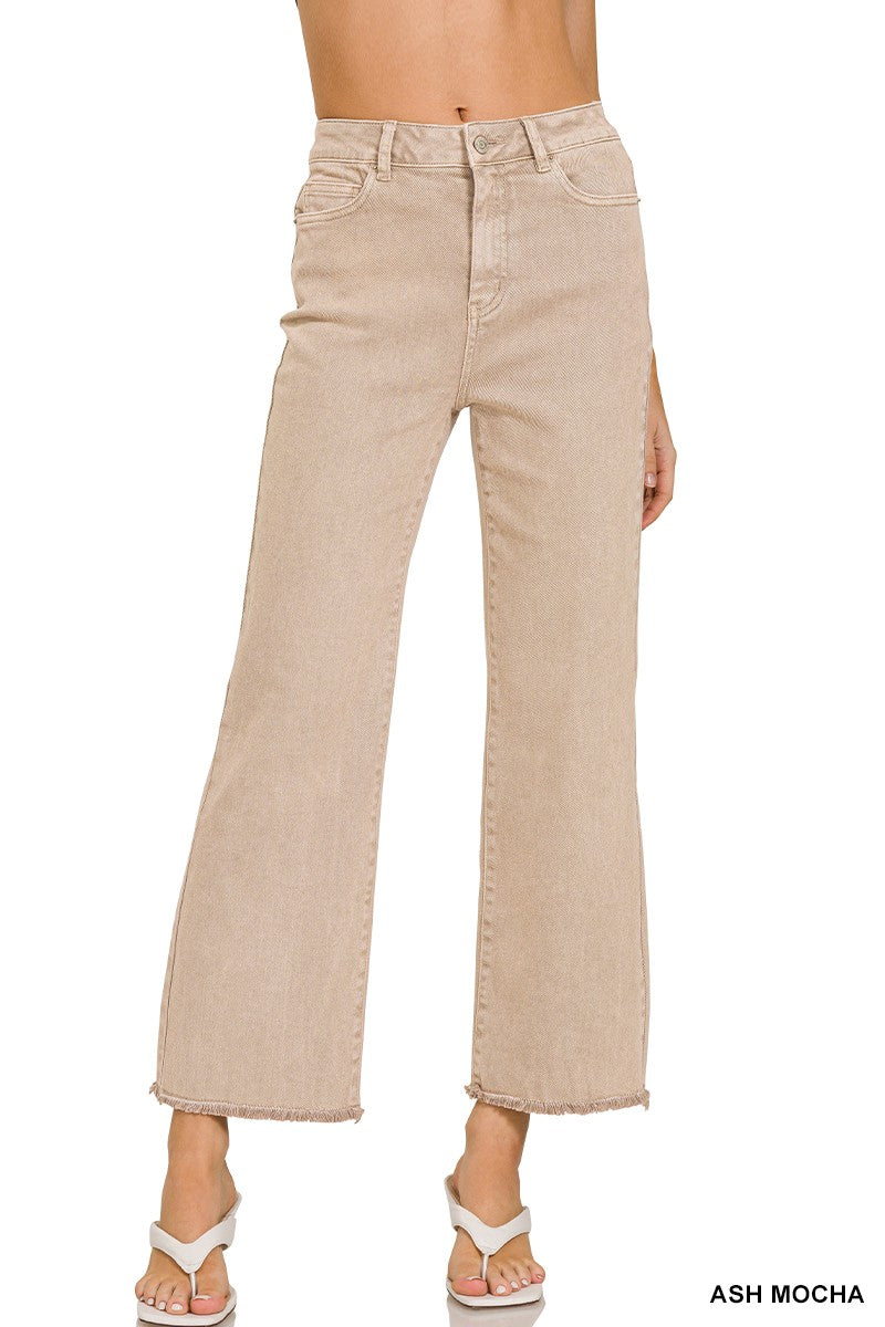 Acid Wash Fray Hem Jean