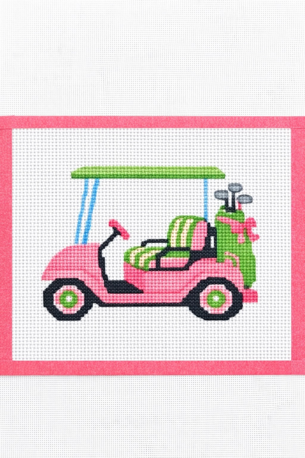 Palm Beach Golf Cart Printed Needlepoint Canvas